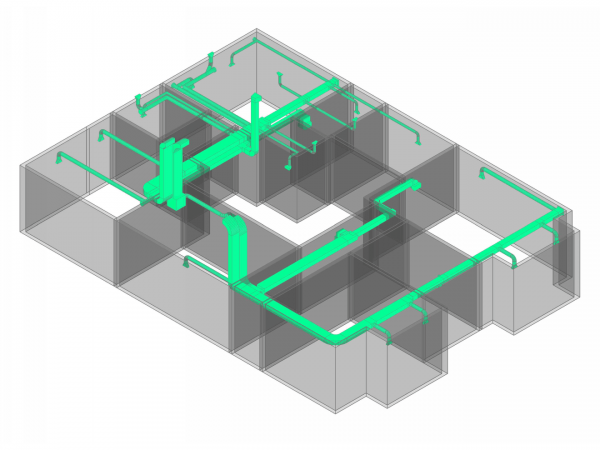 Second Floor HVAC 3D plan