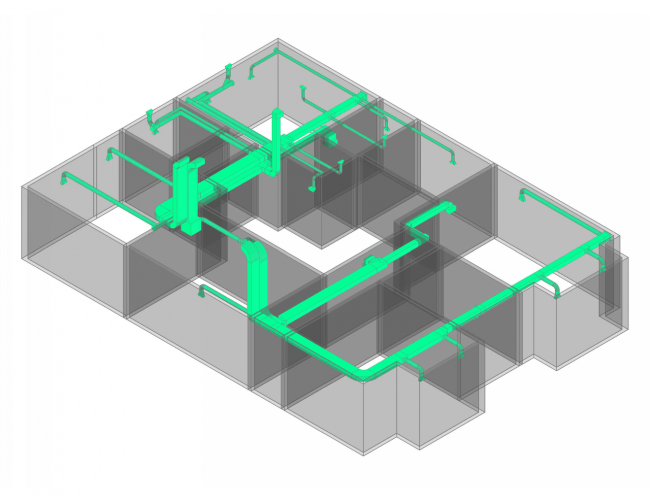 Second Floor HVAC 3D plan