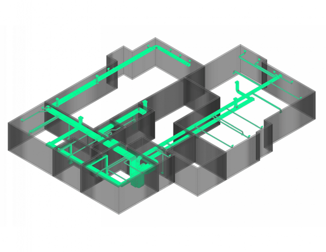 3D HVAC plan second floor