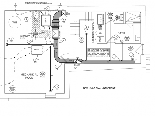 HVAC plan basement for Daycare