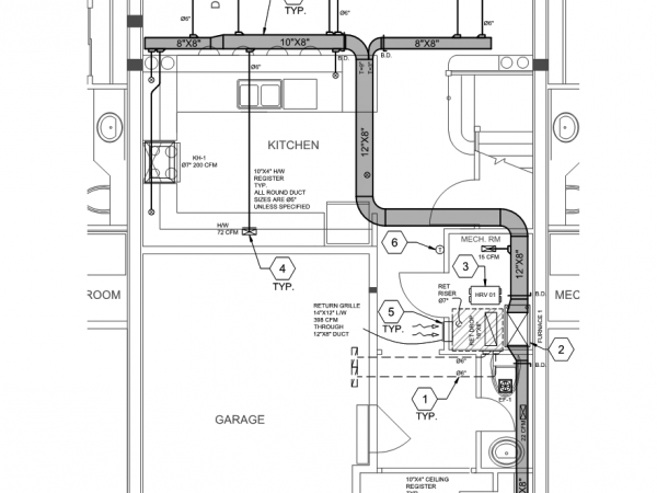 HVAC plan for townhouse