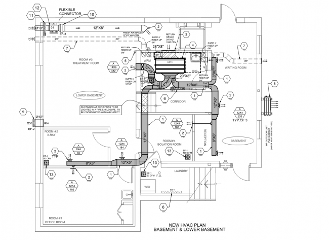 new hvac plan - basement and lower basement